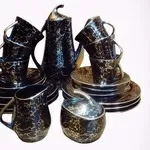 Гарний кофейний сервіз Чорний принц на 6 персон,  новий