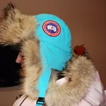 Шапка пуховик Aviator Hat CANADA GOOSE. Натуральный мех Койота.