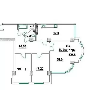 3-х комнатная квартира Французский бульвар