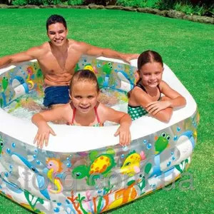 Семейный бассейн с надувным дном
