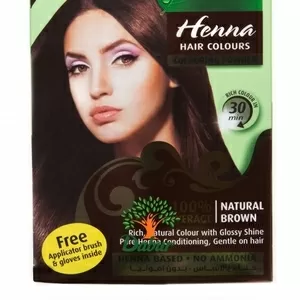 Краска для волос на основе хны Vatika Natural Brown (Коричневая) Дабур