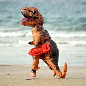 Недорого надувной костюм Динозавра для взрослого (Тирекс)