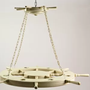 Круглая деревянная люстра 