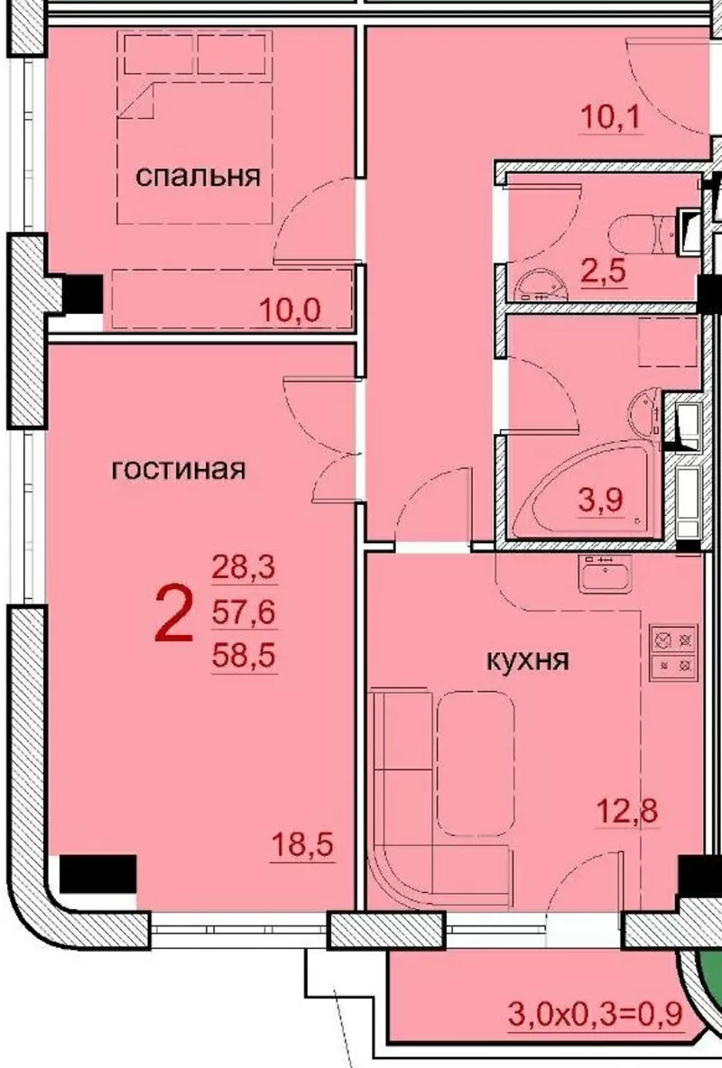 Двухкомнатная квартира Александровский проспект/ Центр