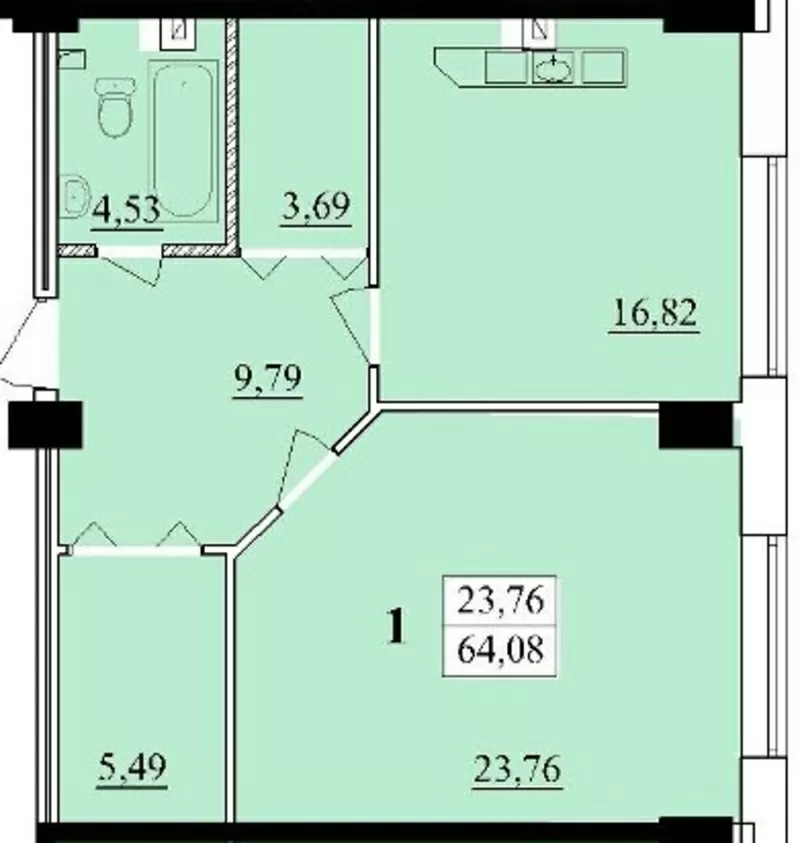 Продам 1 комнатную квартиру,  ЖК 