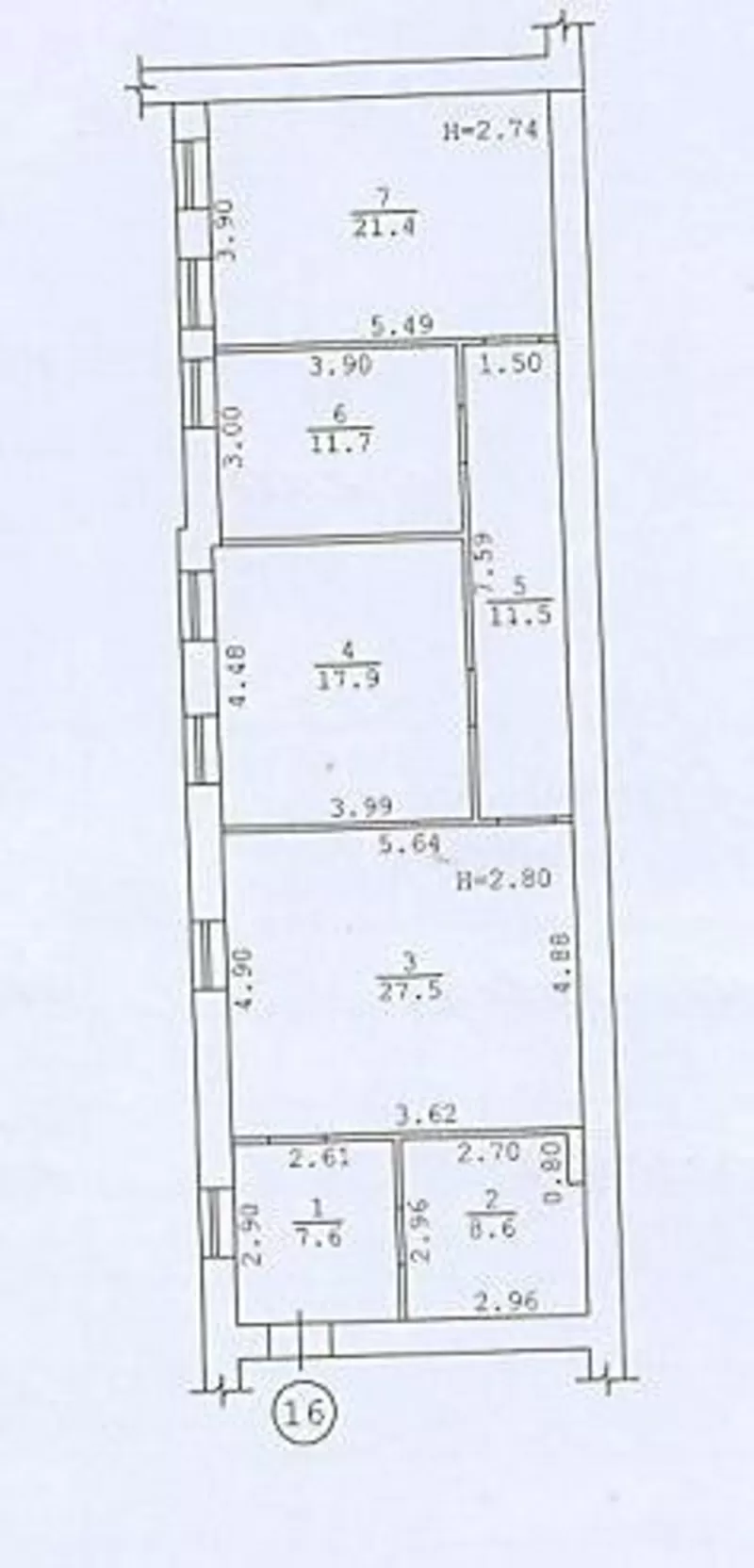 Продам 3-комнатную квартиру,  Волжский пер. 2