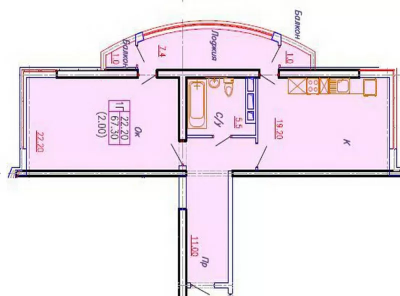 Продам 2-х ком. кв. в Аркадиевском пер./Посмитного 3