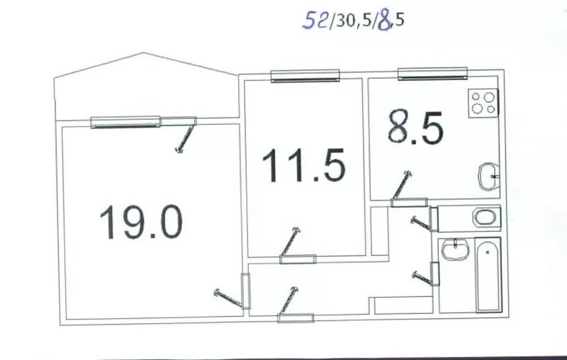 Продам 2-х комнатную квартиру ул. Генерала Бочарова. 2