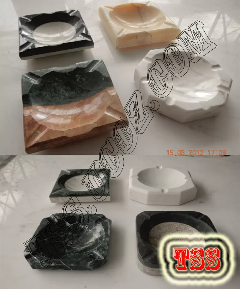 Мраморные пепельницы и другие изделия из натурального камня