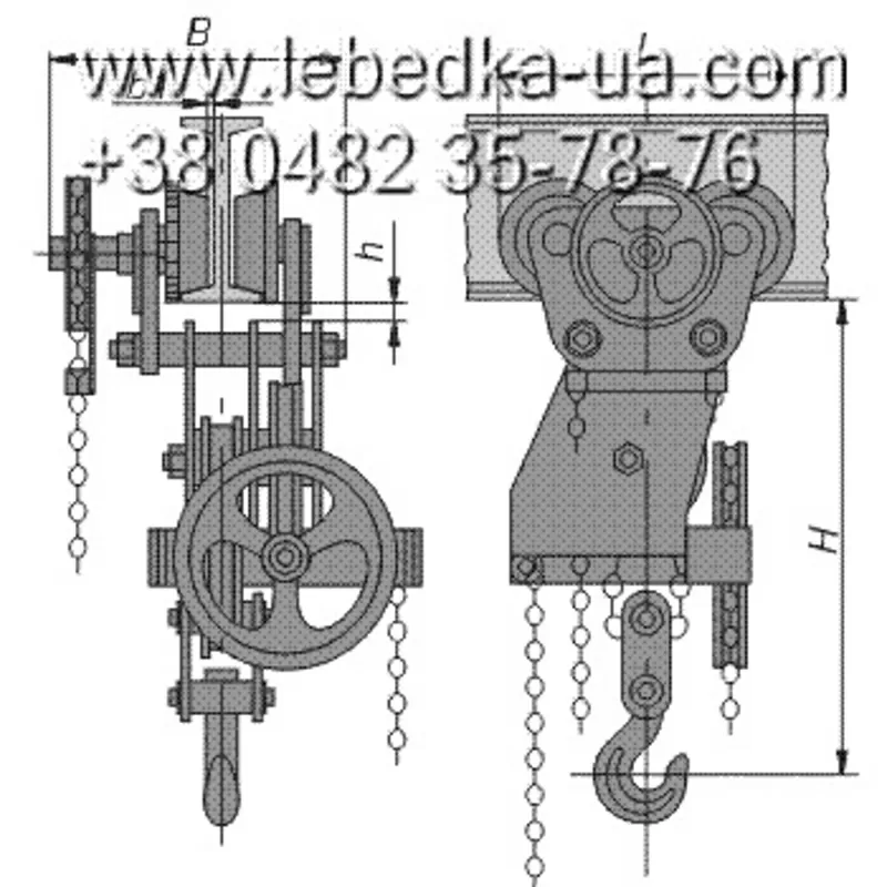 Таль ручная червячная  г/п 1-10 тонн предназначена для подъема   груза