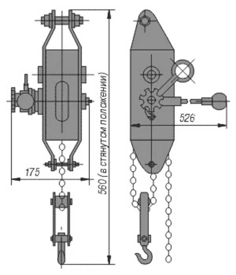 Механизм тяговый монтажный г/п 0, 5 тонн (МТМ-0, 5) 1, 5 тонн (МТМ-1, 5) 2