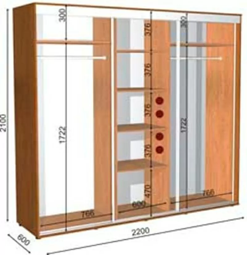 шкаф купе 220 60 210