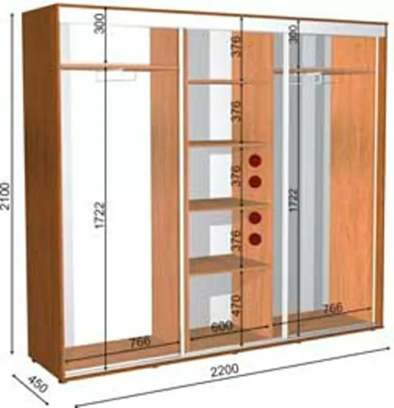 шкаф купе 220 45 210