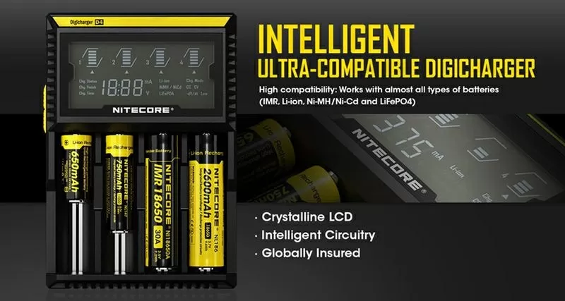 Универсальные зарядные устройства Nitecore Digicharge D4 2