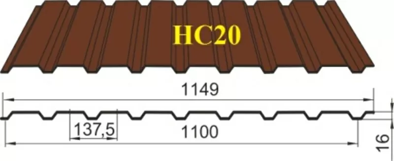 Профнастил кровельно-стеновой НС20