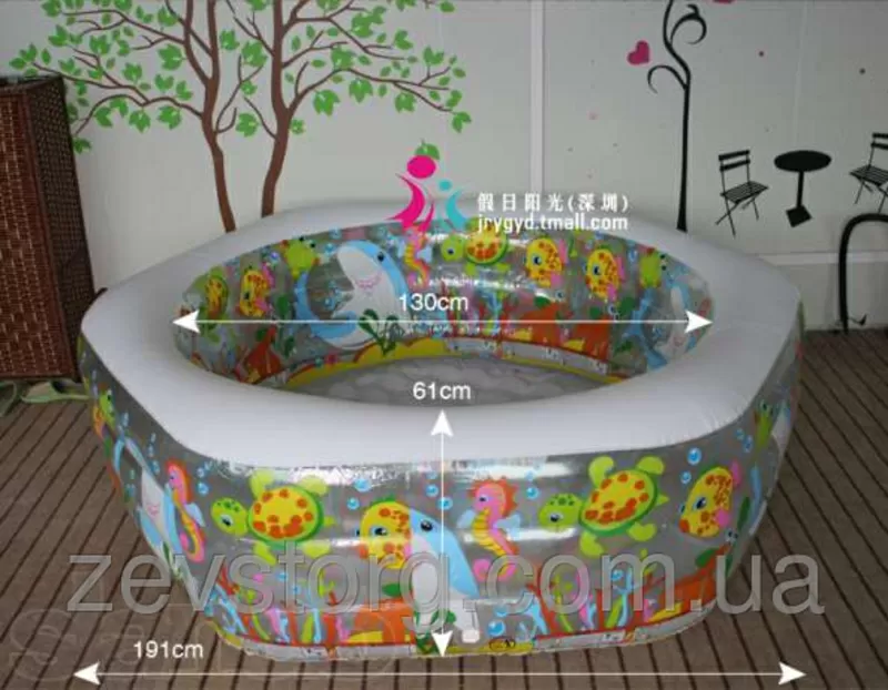 Семейный бассейн с надувным дном 2