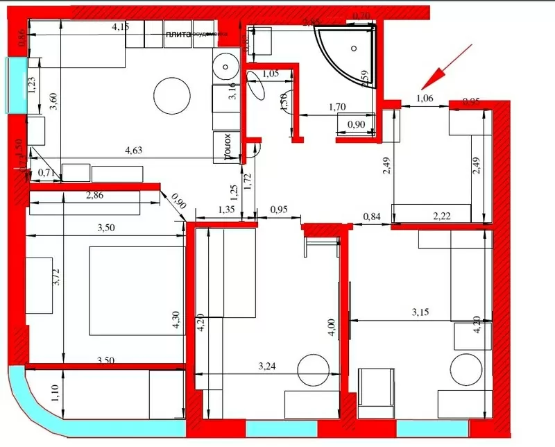 Продам 3х комнатную квартиру  3