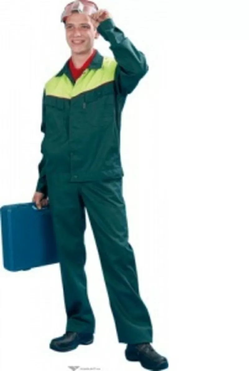 Куртка СТРОИТЕЛЬ ,  смесовая,  зел/желтый