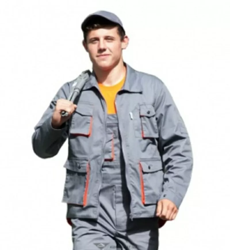 Куртка рабочая СПЕКТР,  тк.Zibo,  серый/оранж.