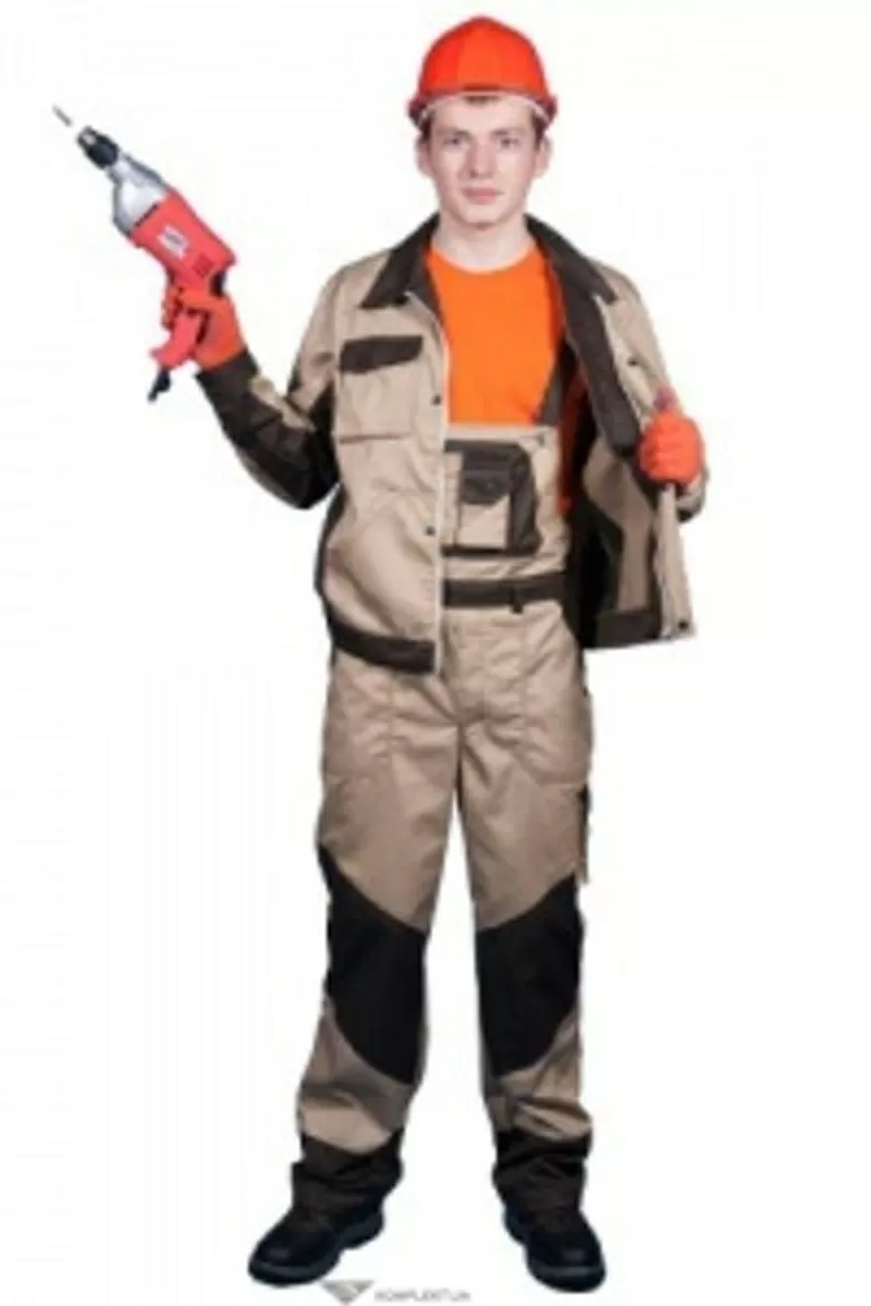 Полукомбинезон ФАВОРИТ,  смесовая немецкая,  беж/коричн.