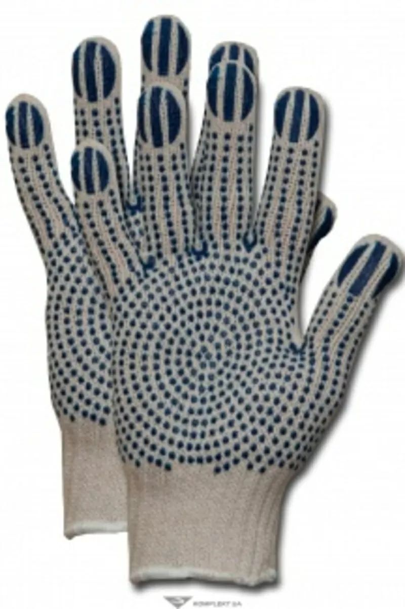 Перчатки трикотажные с ПВХ,  усиленные,  7кл,  60г,  р.10