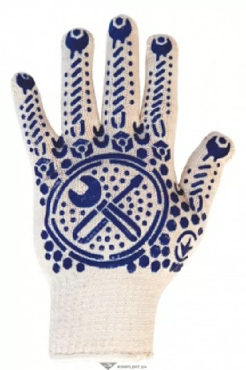 Перчатки трикотажные с ПВХ,  МЕХАНИК,  10кл,  46г,  р.10