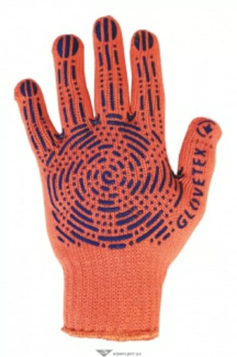 Перчатки трикотажные с ПВХ оранж 