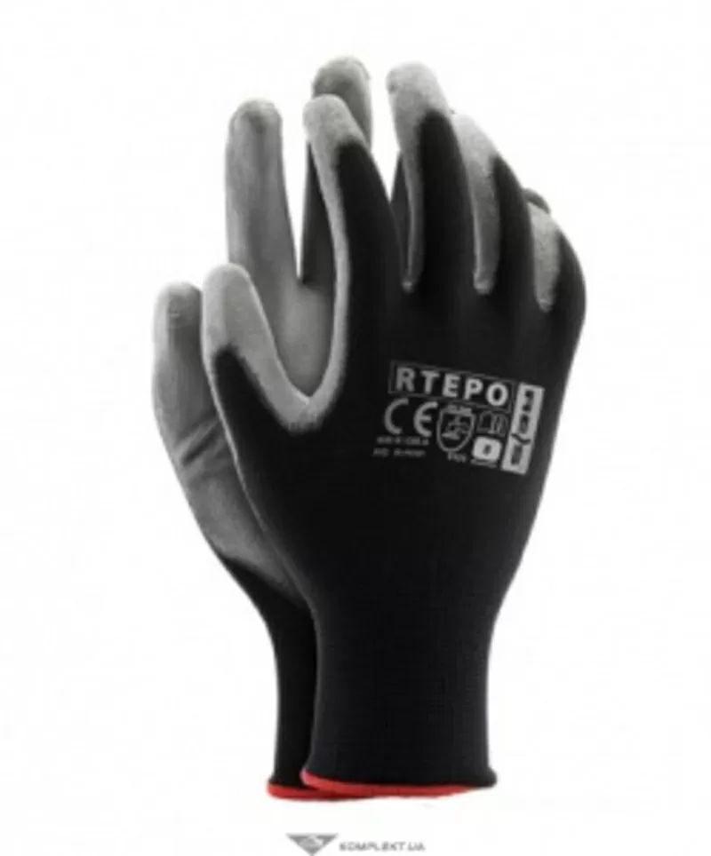 Перчатки нейлоновые АГАТ с ПУ покрытием,  RTEPO,  черный
