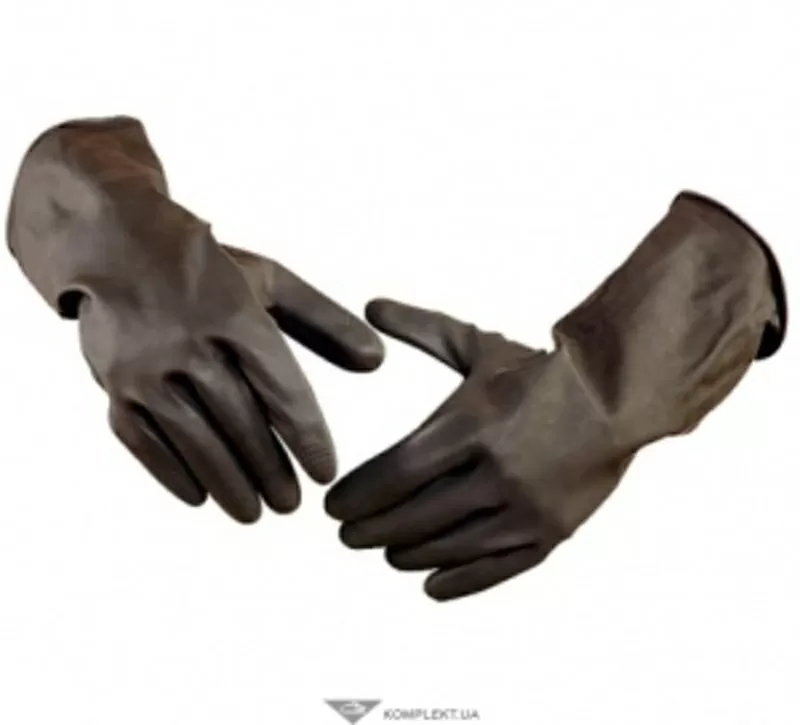 Перчатки латексные КЩС с напыл. 