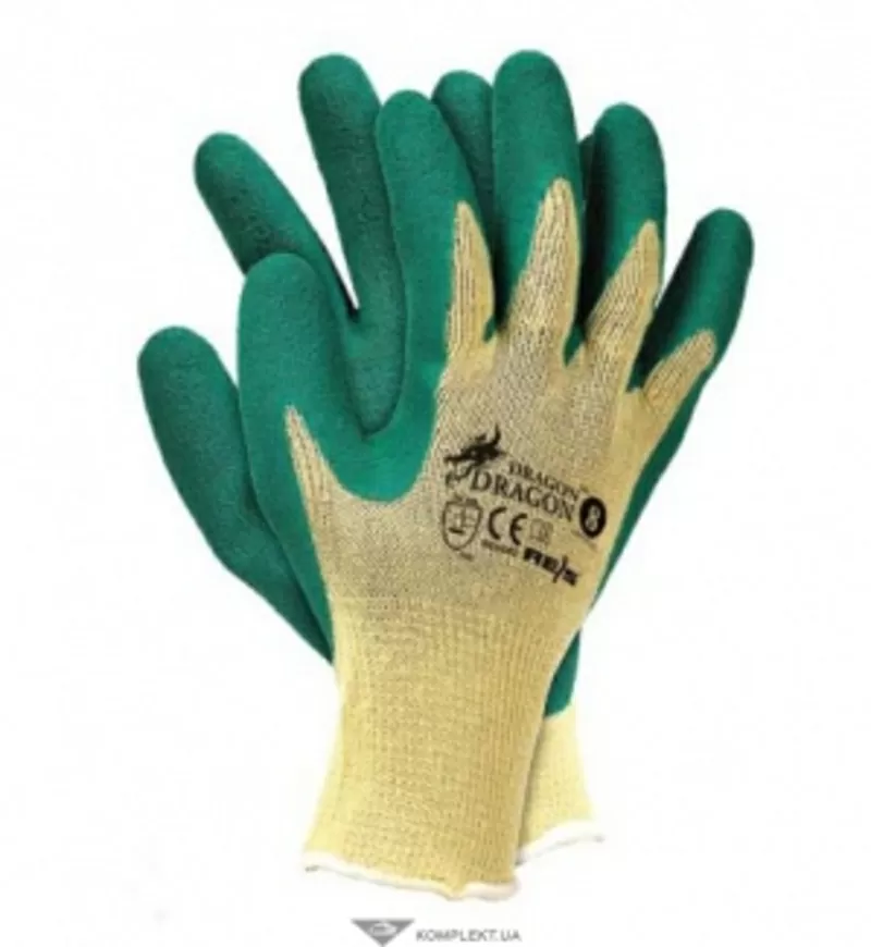 Перчатки трикотажные ИЗУМРУД с двойным латексным покрытием,  RDR,  зелен