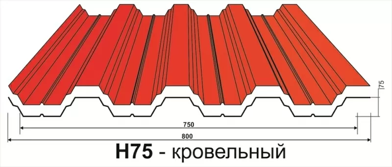 Профнастил Н75 кровельный