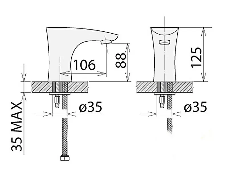 Смеситель для раковины Welle 16V16S0,   электронный,   хром. Германия 3