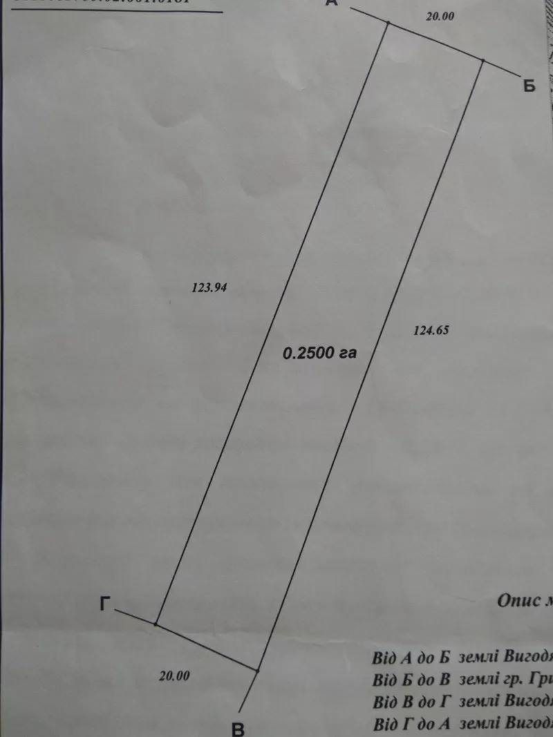 Продам земельный участок,  госакт,  0.25 га