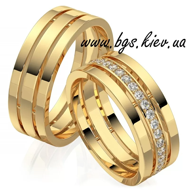 Обручальные кольца на заказ из желтого золота  2