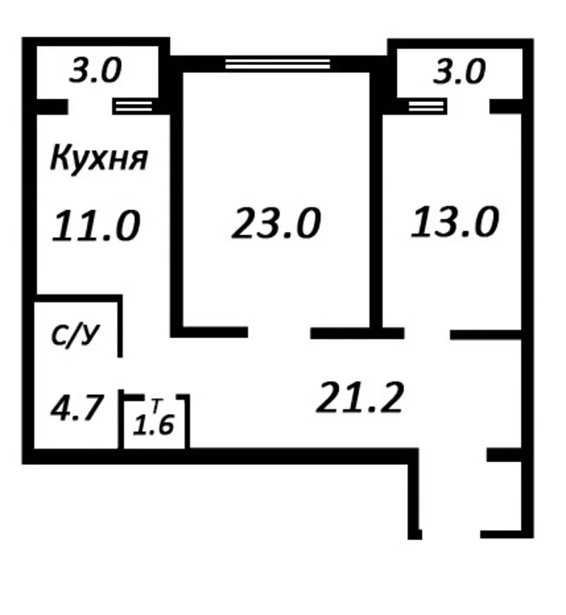 Уникальный проект. 2х комнатная квартира 82 кв метра