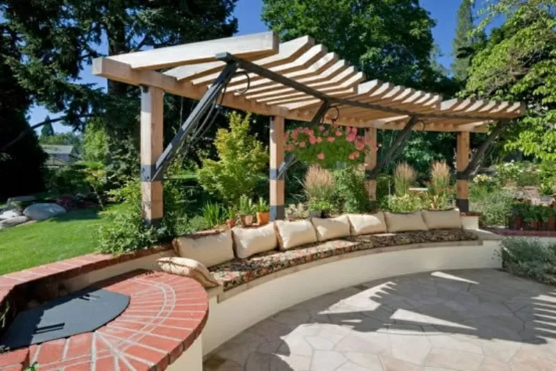 Пергола деревянная угловая