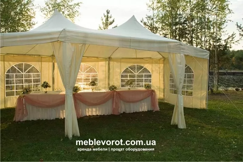 Аренда прокат шатра-павильона 7х5м есть батут 4х4м 10