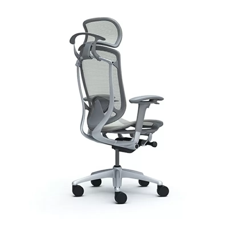 Кресло офисное OKAMURA CONTESSA II SECONDA Light grey,  серый каркас 2
