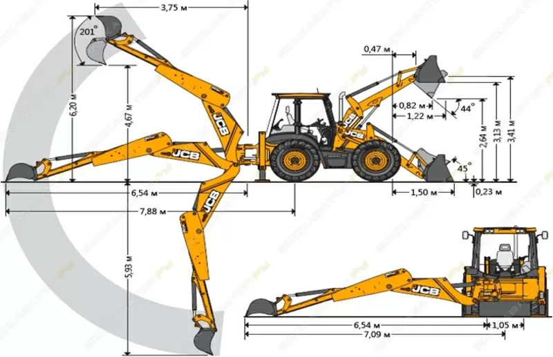 Услуги колесного экскаватора - погрузчика JCB 3CX SUPER в Одессе.  3