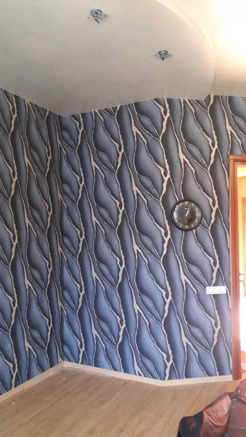 внутренняя декоративная отделка,   обои.откосы. шпатлевка. ламинат. 5