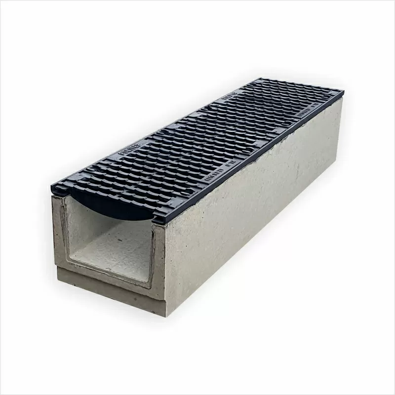 Лоток бетонний з чавунною решіткою класу D,  E 230х140х1000