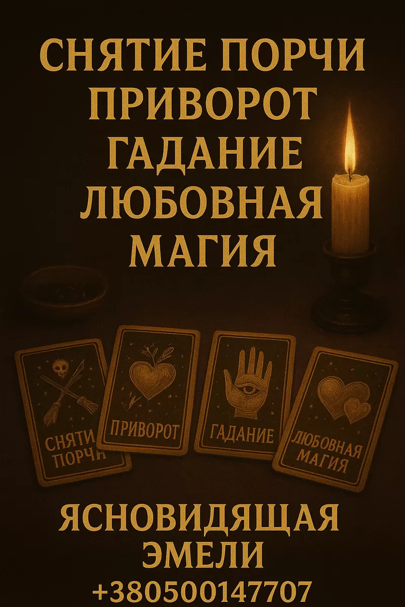 Услуги экстрасенса на расстоянии. Гадание. Приворот. Снятие негатива.