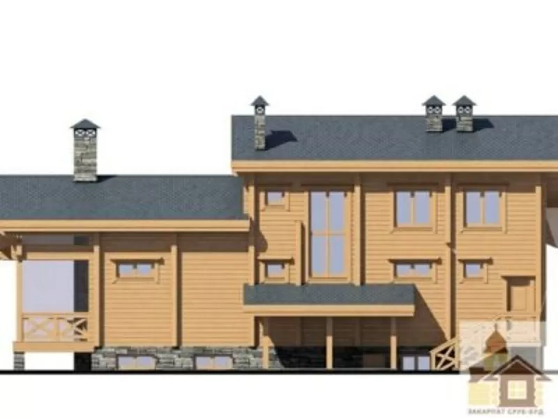 Купити зруб котеджу з рубаною стіною під ключ