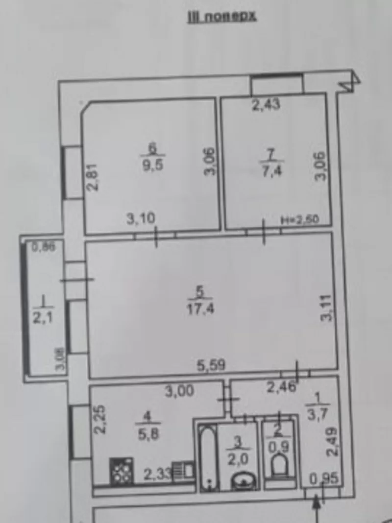 Трикімнатна квартира на проспекті Небестної Сотні вул. 7