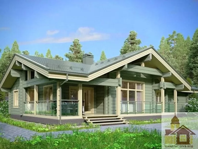 Купити зруб дерев’яного будинку «Верховіття» 3