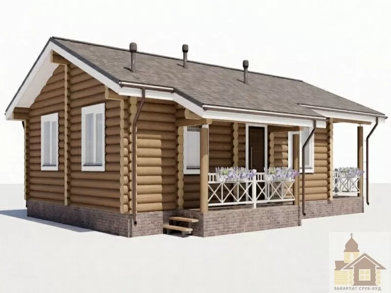 Зруб з рубленої колоди під ключ
