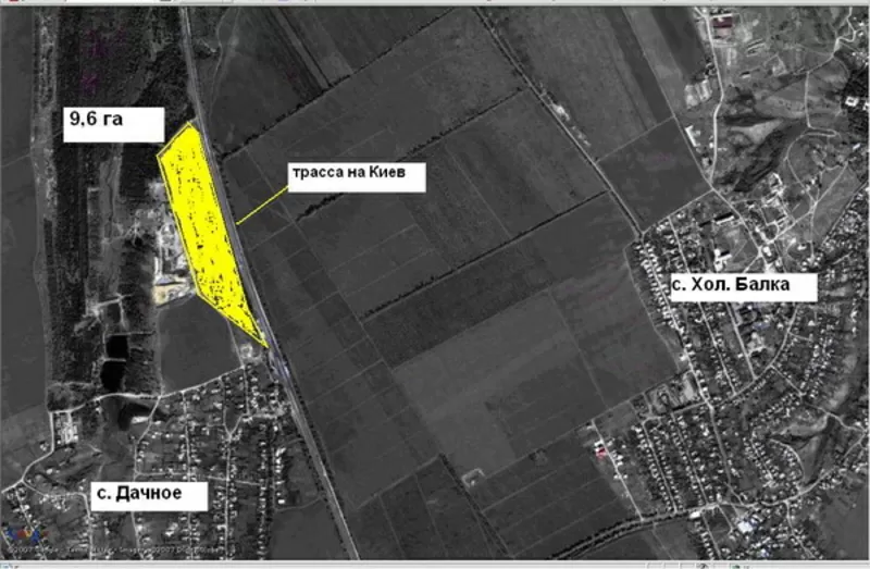 Земельный участок 9, 6 га на фасаде трассы Одесса-Киев-СПб