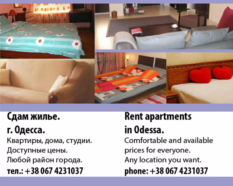 СДАМ ЖИЛЬЕ В ОДЕССЕ. RENT APARTMENTS IN ODESSA.